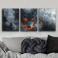 3pcs A White Wolf with Fiery Eyes Metal Print Ready to Hang Art