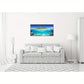 Vibrant Tropical Oceanic Split Waterline Scenery Palm Trees & Coral Reefs Wall Art canvas office home room framed 120x60cm