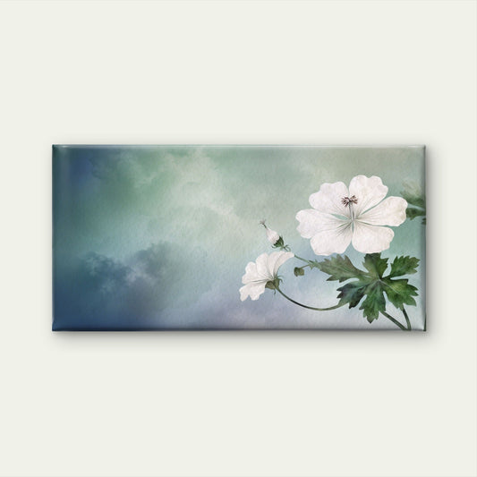 Vintage White Floral Botanical Wall Art Canvas Office Home Room Framed 80x45cm