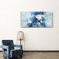 Abstract Lotus Blue Lily Wall Art Canvas Office Home Room Framed 120x60cm