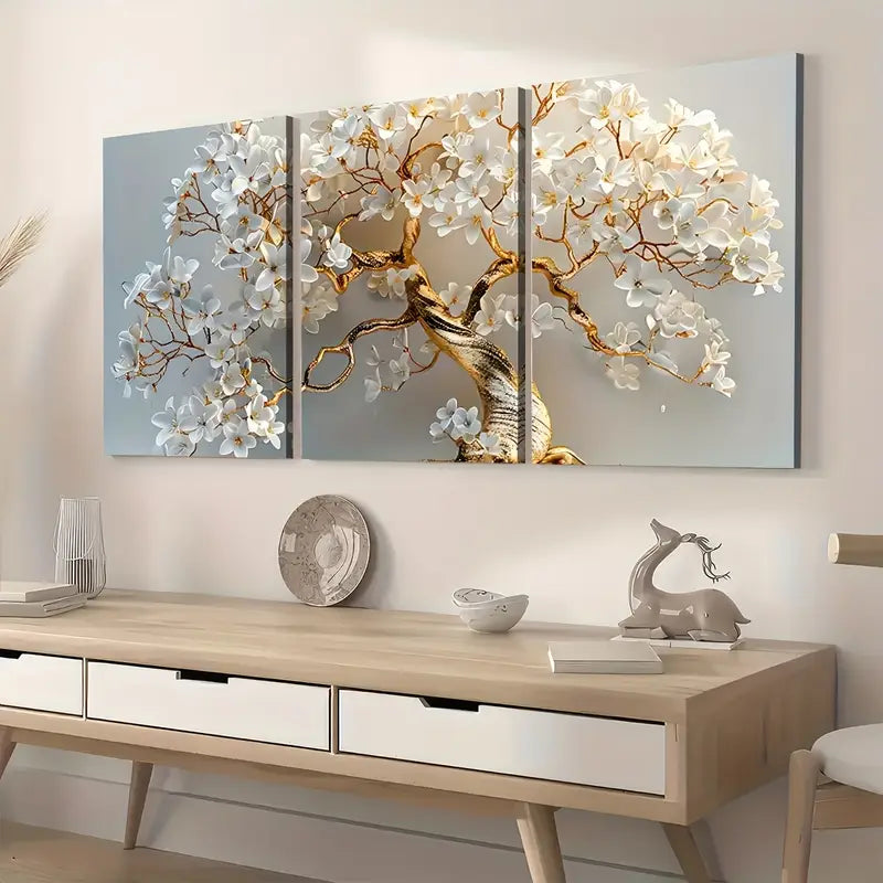 3pcs Simple Style Modern Fashion Light Luxury Trees Wall Art Set Canvas Framed 40x60cm - High Quality Print 100% Australian Made Wall Canvas Ready to Hang