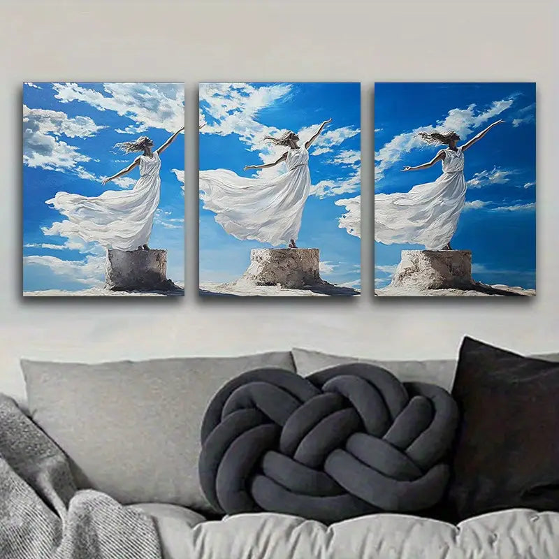 3pcs Oil Painting of the Three Graces Metal Print Ready to Hang Art