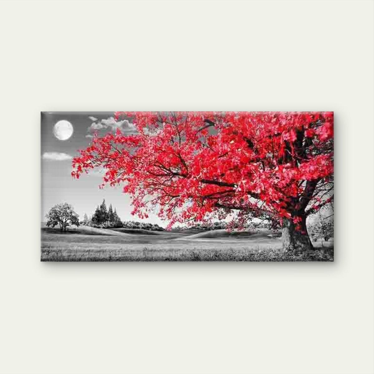 Autumn in Red Wall Art Canvas Office Home Room Framed 120x60cm