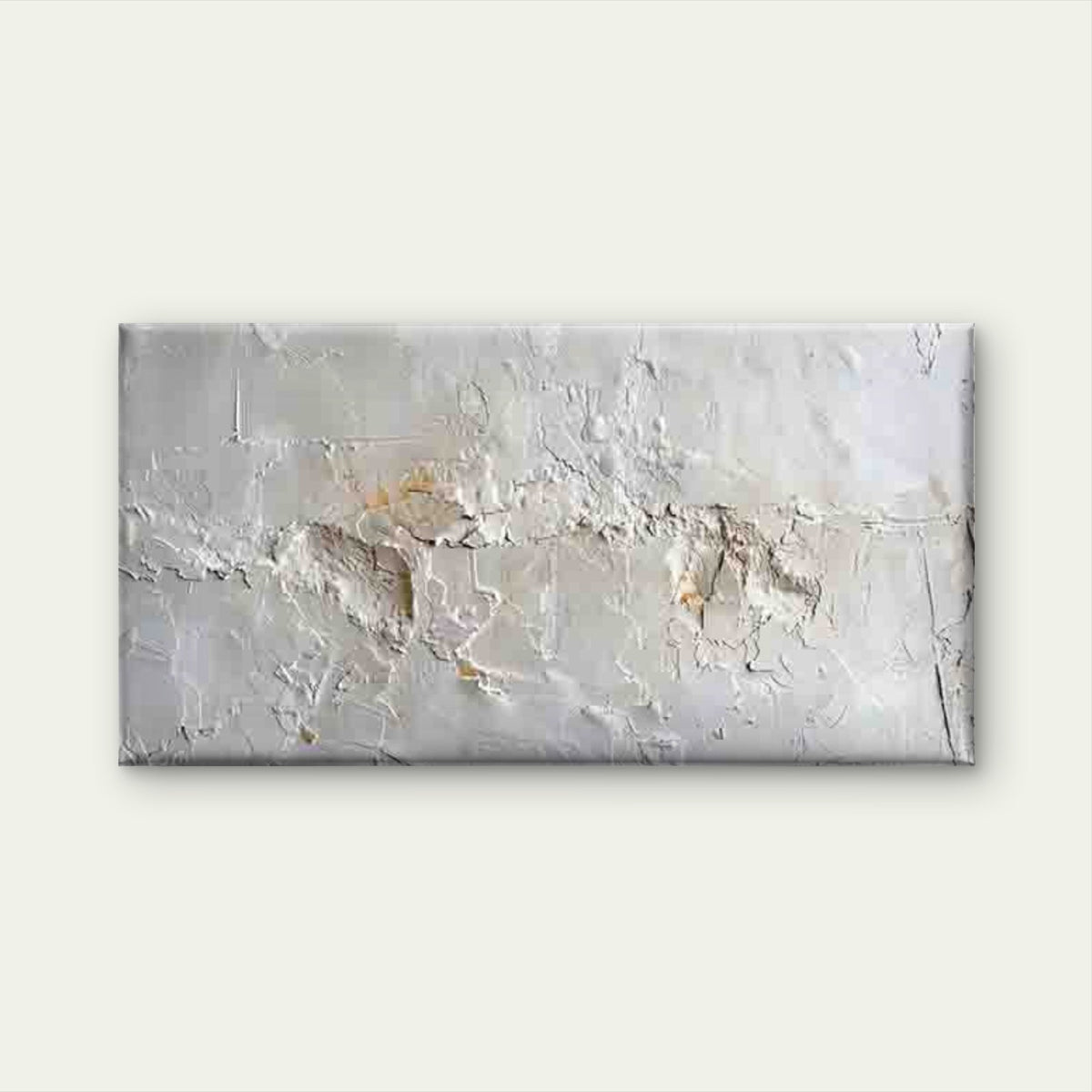 Modern White Texture Neutral Wall Art Canvas Office Home Room Framed 80x45cm