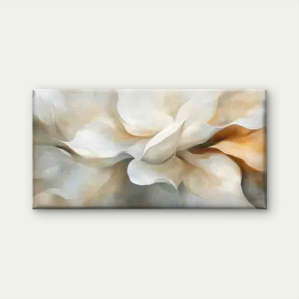 Abstract Petals in Soft Cream Wall Art Canvas Office Home Room Framed 120x60cm
