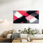 Bold Pink Black White Abstract Wall Art Canvas Office Home Room Framed 80x45cm