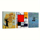 3pcs Featuring a Cat Painting Artistic Essence and Graceful Metal Print Ready to Hang Art