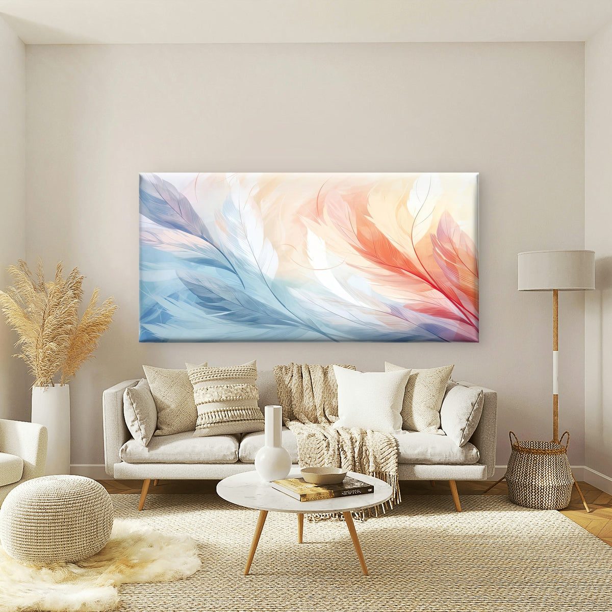 Whispers of Soft Feathers Wall Art Canvas Office Home Room Framed 120x60cm