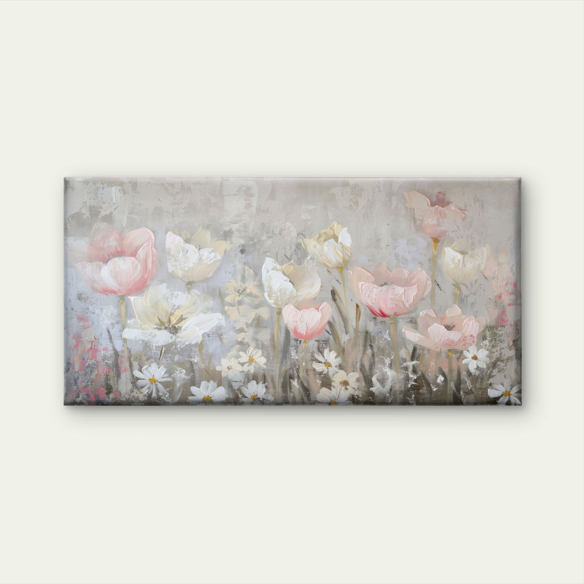 Abstract Impression Flower Wall Art Canvas Office Home Room Framed 80x45cm