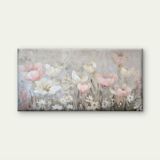 Abstract Impression Flower Wall Art Canvas Office Home Room Framed 80x45cm