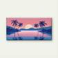 Tropical Sunset Landscape Wall Art Canvas Office Home Room Framed 80x45cm