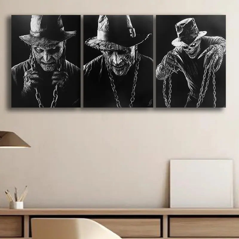 3pcs The Boy was holding the Chain Metal Print Ready to Hang Art