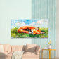 Sleeping Fox In Meadow Wall Art Canvas Office Home Room Framed 120x60cm