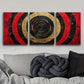 3pcs Luxurious Red Concentric Circles Metal Print Ready to Hang Art