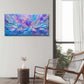 Modern Violet Fluffy Feather Wall Art Canvas Office Home Room Framed 80x45cm