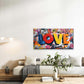 Graffiti-Style Multicolor Wall Art Canvas Office Home Room Framed 120x60cm