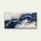Blue, Golden & White Marble Wall Art Canvas Office Home Room Framed 120x60cm