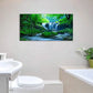 Green Forest Waterfall Nature Wall Art canvas office home room framed 120x60cm