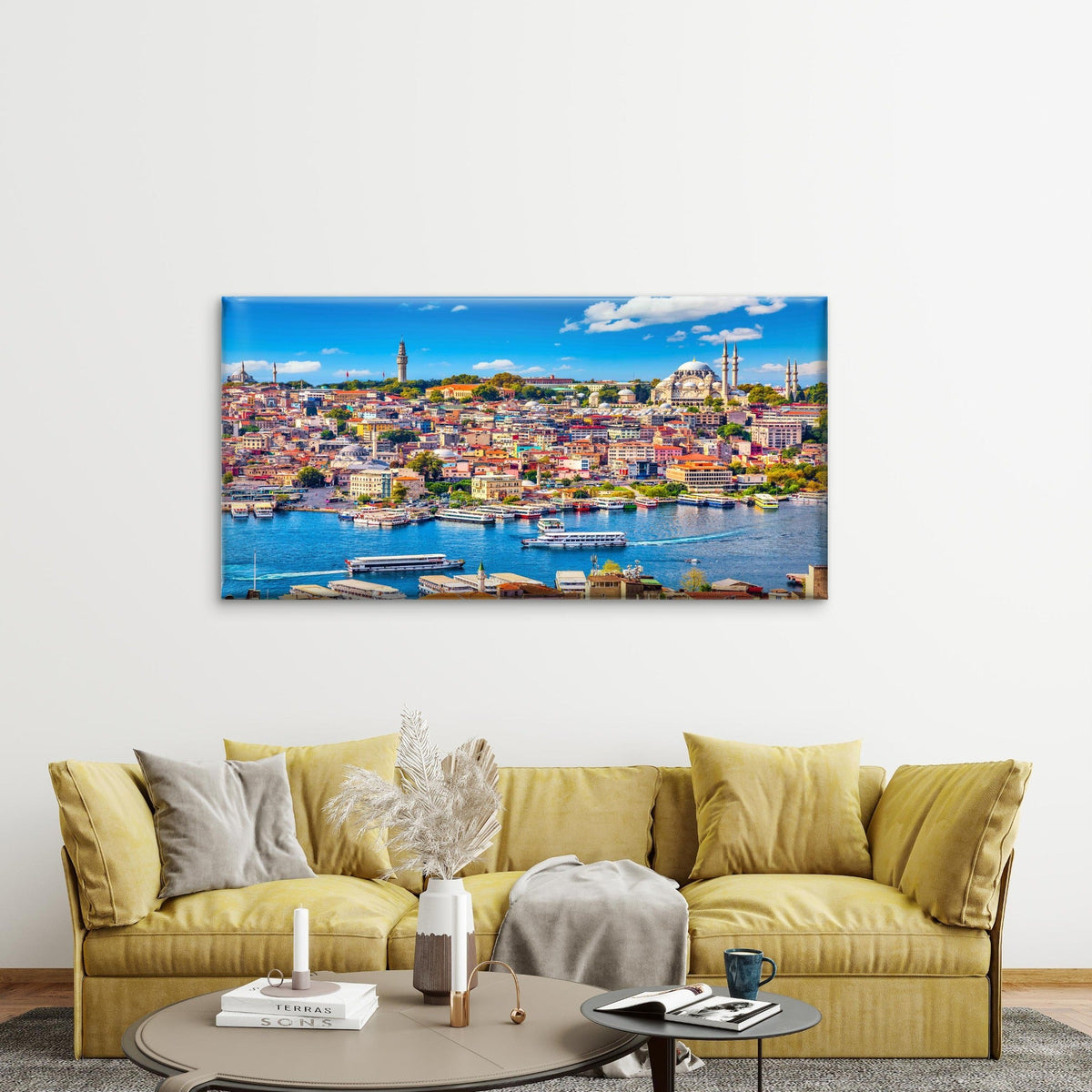 Skyline Of Istanbul Wall Art Canvas Office Home Room Framed 120x60cm