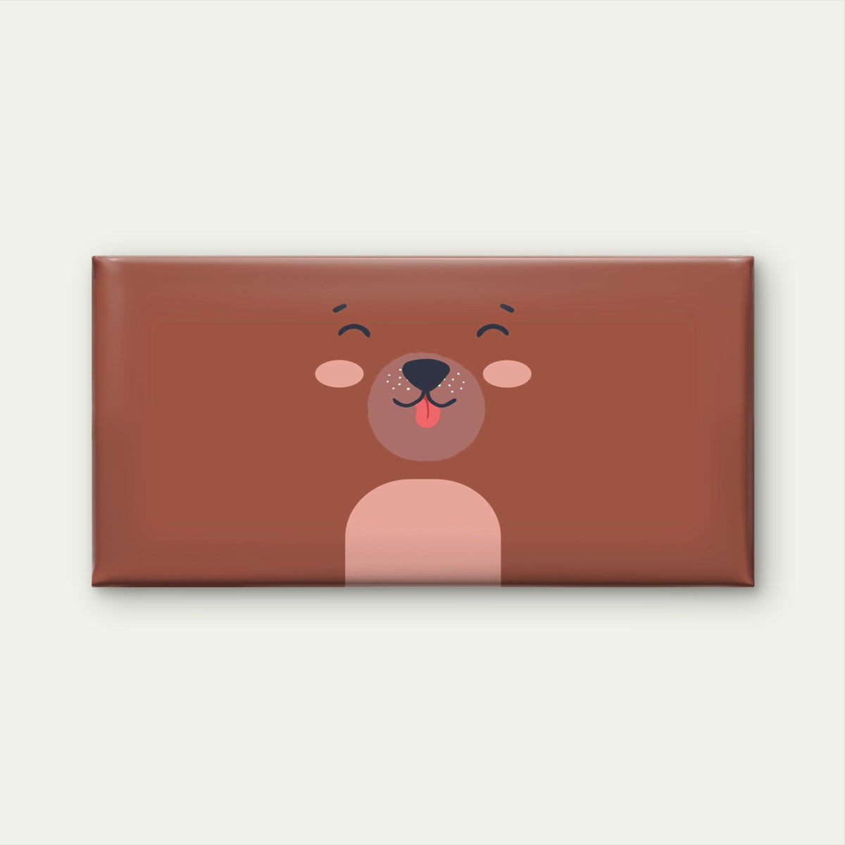 Minimalist Brown Bear Face Wall Art Canvas Office Home Room Framed 120x60cm