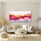 Abstract Crimson Golden Horizon Wall Art Canvas Office Home Room Framed 120x60cm