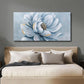Floral Blue & White Funky Wall Art canvas office home room framed 120x60cm