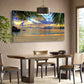 Beach Sunset Summer Ocean Palm Leaf Nature Wall Art canvas office home room framed 120x60cm