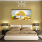 Abstract Yellow Tree and Stones in Lake Wall Art canvas office home room framed 80x45cm