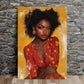 Fashionable Black American Beauty Girl Print 100% Australian Made 40x60cm Stretched Canvas Ready to Hang