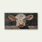 Rustic Cow Portrait Wall Art Canvas Office Home Room Framed 80x45cm
