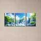 3pcs Elegant Pigeons and Waterfalls Painting Metal Print Ready to Hang Art
