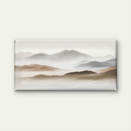 Abstract Foggy Misty Mountain Ridge Wall Art Canvas Office Home Framed 80x45cm