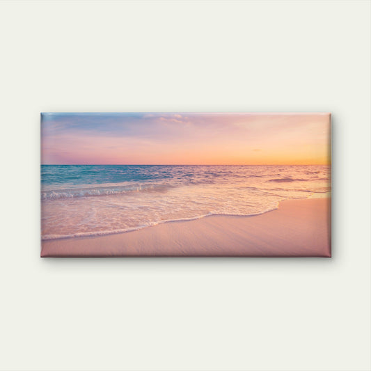 Coastal Beach Sunset Ocean Wall Art Canvas Office Home Room Framed 80x45cm