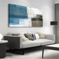 Abstract Blue White Brown & Beige Wall Art canvas office home room framed 120x60cm