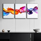 3pcs Colorful splashes of liquid paint Metal Print Ready to Hang Art