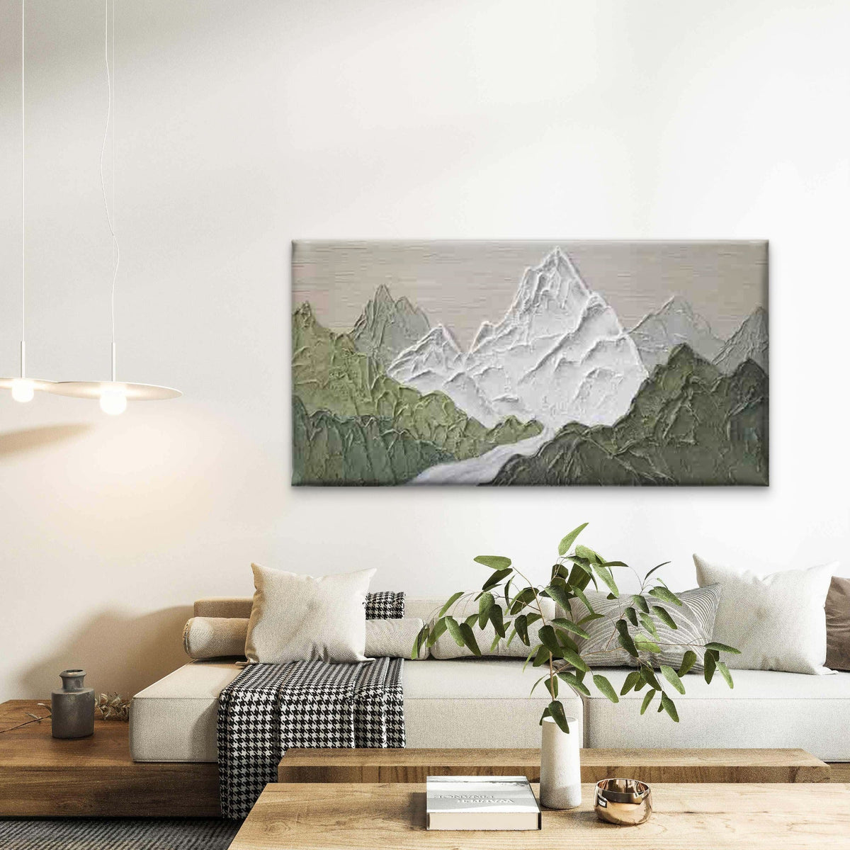 Mountain And River Landscape Wall Art Canvas Office Home Room Framed 120x60cm