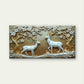 White Deer Gold Blossom Wall Art Canvas Office Home Room Framed 120x60cm