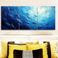 3pcs School of Fish Design Dark Blue Ocean Metal Print Ready to Hang Art