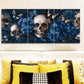 3pcs Skulls and Blue Flowers with Butterflies Metal Print Ready to Hang Art