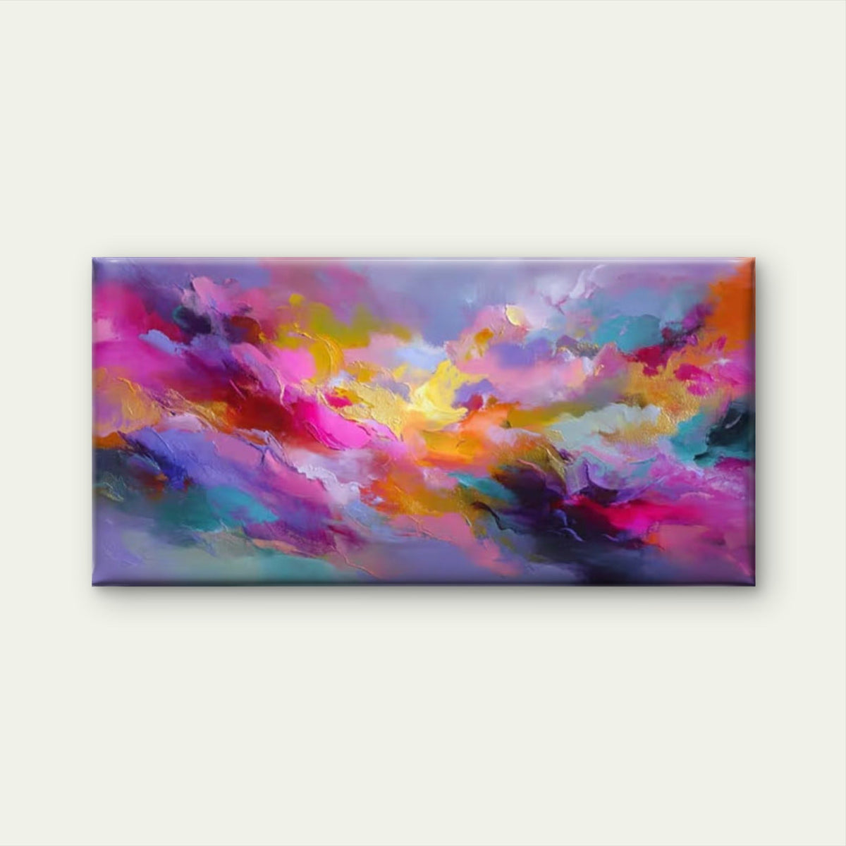 Vibrant Cloud Formations Wall Art Canvas Office Home Room Framed 80x45cm