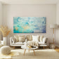 Turquoise Gold Alcohol Ink Wall Art Canvas Office Home Room Framed 120x60cm