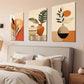 3pcs Modern abstract geometric Pot Painting Metal Print Ready to Hang Art