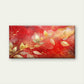 Golden Leaves Red Sky Wall Art Canvas Office Home Room Framed 80x45cm