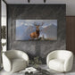 Vintage Deer Wildlife Wall Art Canvas Office Home Room Framed 120x60cm