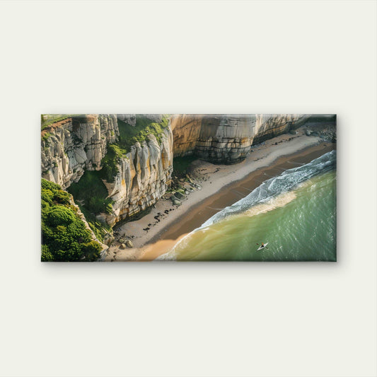 Stony Beach Landscape Wall Art Canvas Office Home Room Framed 80x45cm