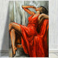 Red Drees with Dancing Girl Print 100% Australian Made 40x60cm Stretched Canvas Ready to Hang