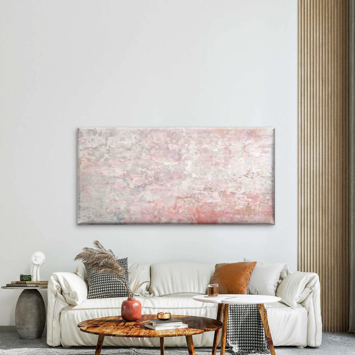 Pastel Abstract Design Wall Art Canvas Office Home Room Framed 80x45cm