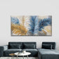 Blue Golden Tropical Palm Leaf Wall Art Canvas Office Home Room Framed 120x60cm