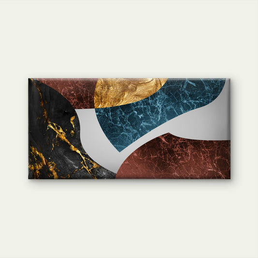 Abstract Marble Gold Foil Wall Art Canvas Office Home Room Framed 80x45cm
