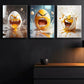 3pcs featuring whimsical egg designs Metal Print Ready to Hang Art